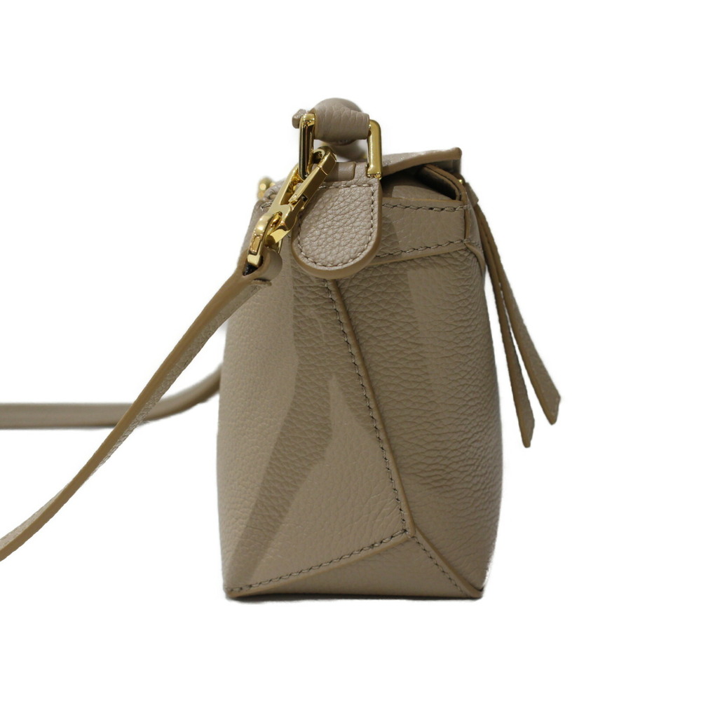 Loewe Calfskin Puzzle Shoulder Bag Handbag Soft Sand Gray Greige Grain